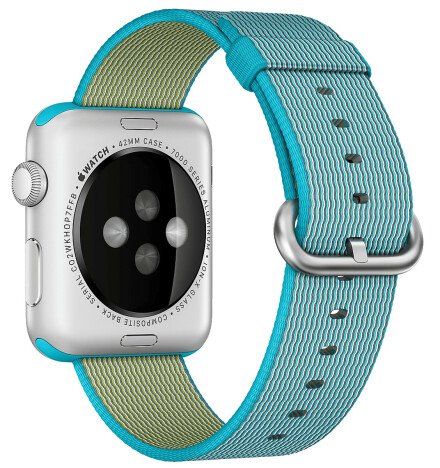 Curea iUni compatibila cu Apple Watch 1/2/3/4/5/6/7, 38mm, Nylon, Woven Strap, Electric Blue