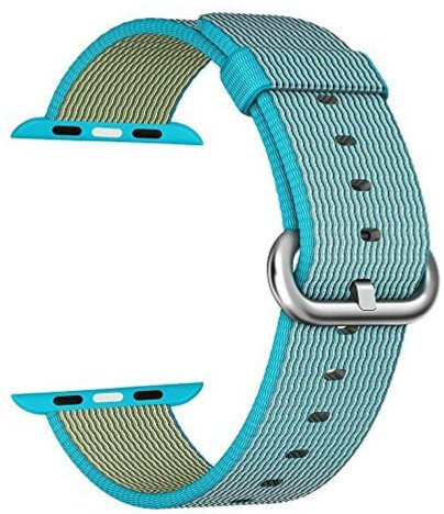 Curea iUni compatibila cu Apple Watch 1/2/3/4/5/6/7, 42mm, Nylon, Woven Strap, Electric Blue