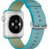 Curea iUni compatibila cu Apple Watch 1/2/3/4/5/6/7, 42mm, Nylon, Woven Strap, Electric Blue